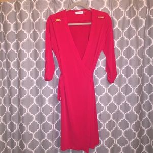 Calvin Klein Red Wrap Dress